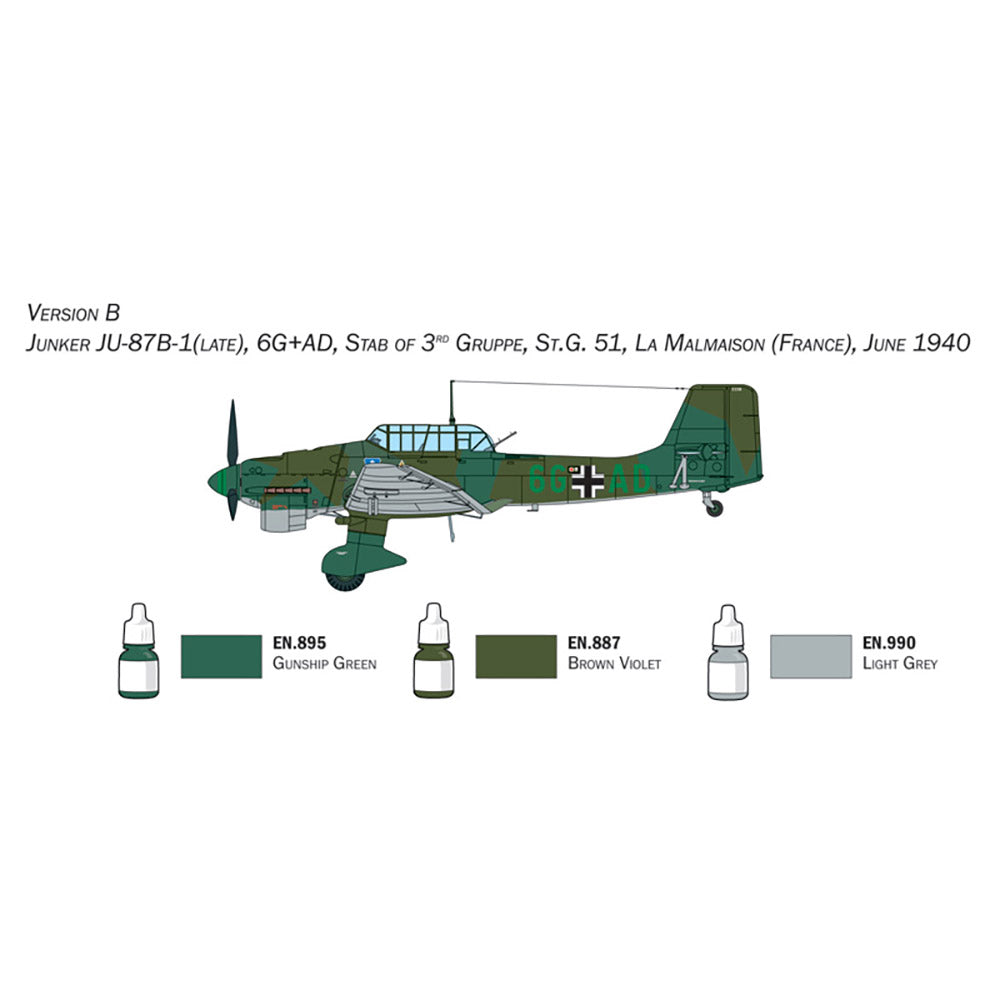 ITALERI 1/72 JUNKER JU-87B STUKA - COMPLETE MODELING SET