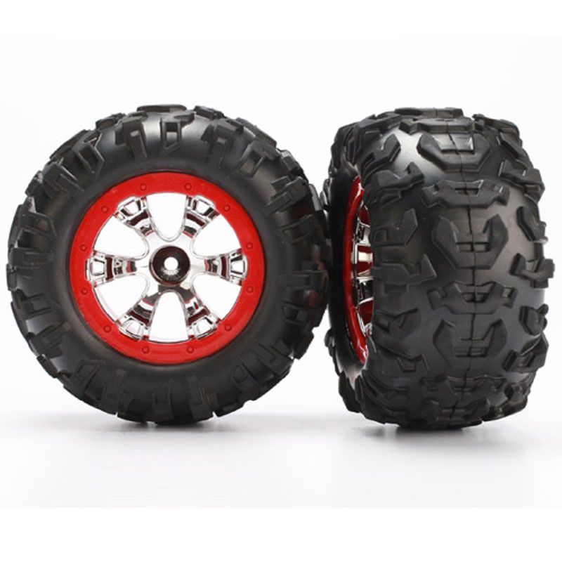 TRAXXAS TYRES AND WHEELS ASSY GLUED