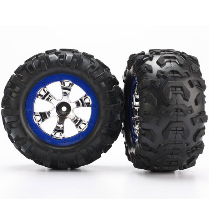 TRAXXAS  TYRES AND WHEELS ASSY GLUED