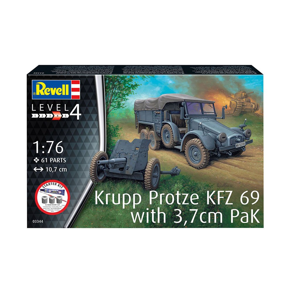 REVELL 1/76 STARTER KIT KRUPP PROTZE KFZ 69 WITH 3.7CM PAK