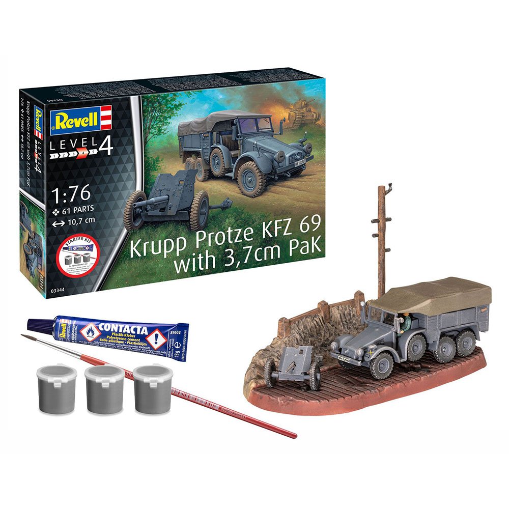 REVELL 1/76 STARTER KIT KRUPP PROTZE KFZ 69 WITH 3.7CM PAK