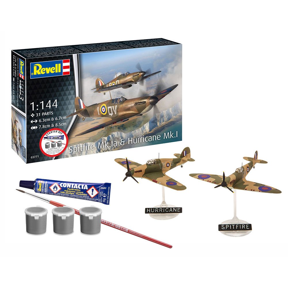 REVELL 1/144 STARTER KIT SPITFIRE MK.IA AND HURRICANE MK.I