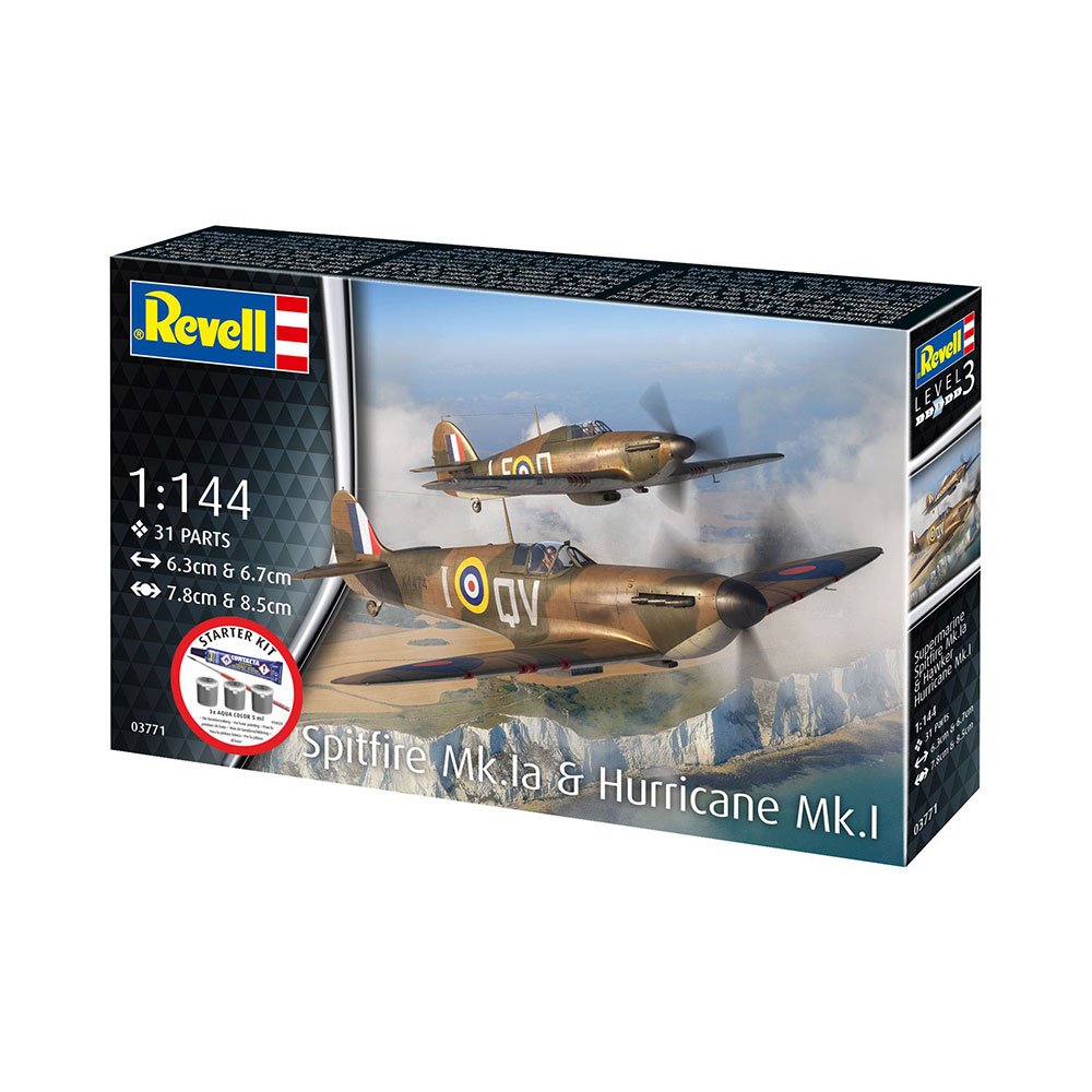 REVELL 1/144 STARTER KIT SPITFIRE MK.IA AND HURRICANE MK.I