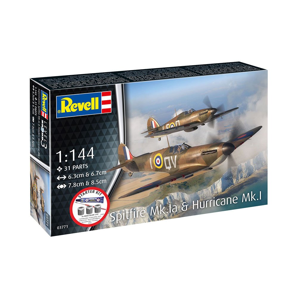 REVELL 1/144 STARTER KIT SPITFIRE MK.IA AND HURRICANE MK.I
