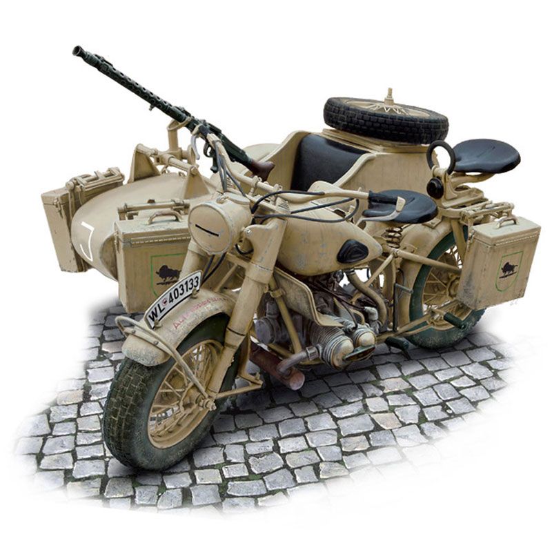 ITALERI 1/9 GERMAN MILITARY MOTORCYCLE WITH SIDECAR