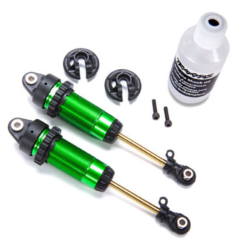 TRAXXAS SHOCKS GTR XX-LONG GREEN-ANODIZED PTFE-COATED BODIES WITH TIN SHAFTS (2)