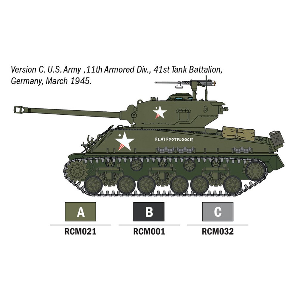 ITALERI 1/56 M4A3E8 SHERMAN FURY STARTER SET