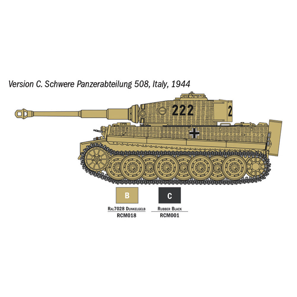 ITALERI 1/56 PZ. KPFW. VI TIGER I AUSF. E STARTER SET