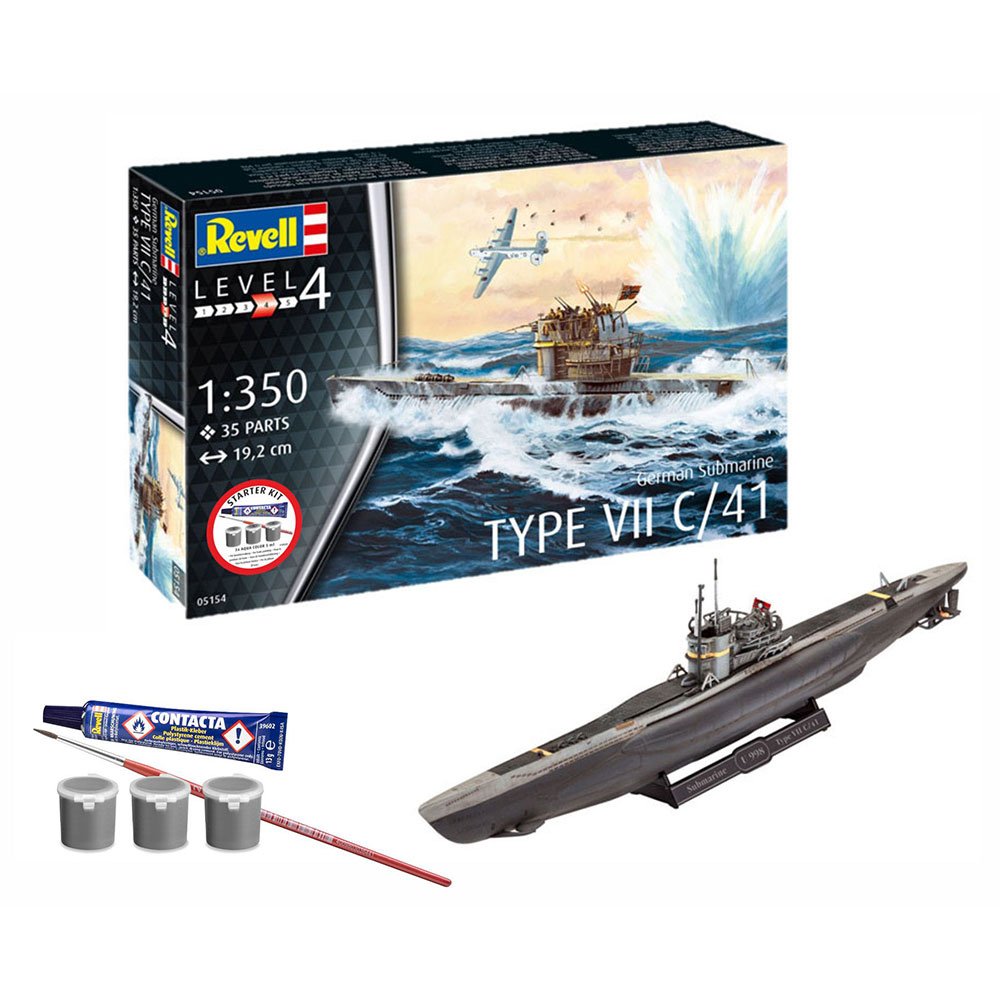 REVELL 1/350 STARTER KIT GERMAN SUBMARINE TYPE VII C/41
