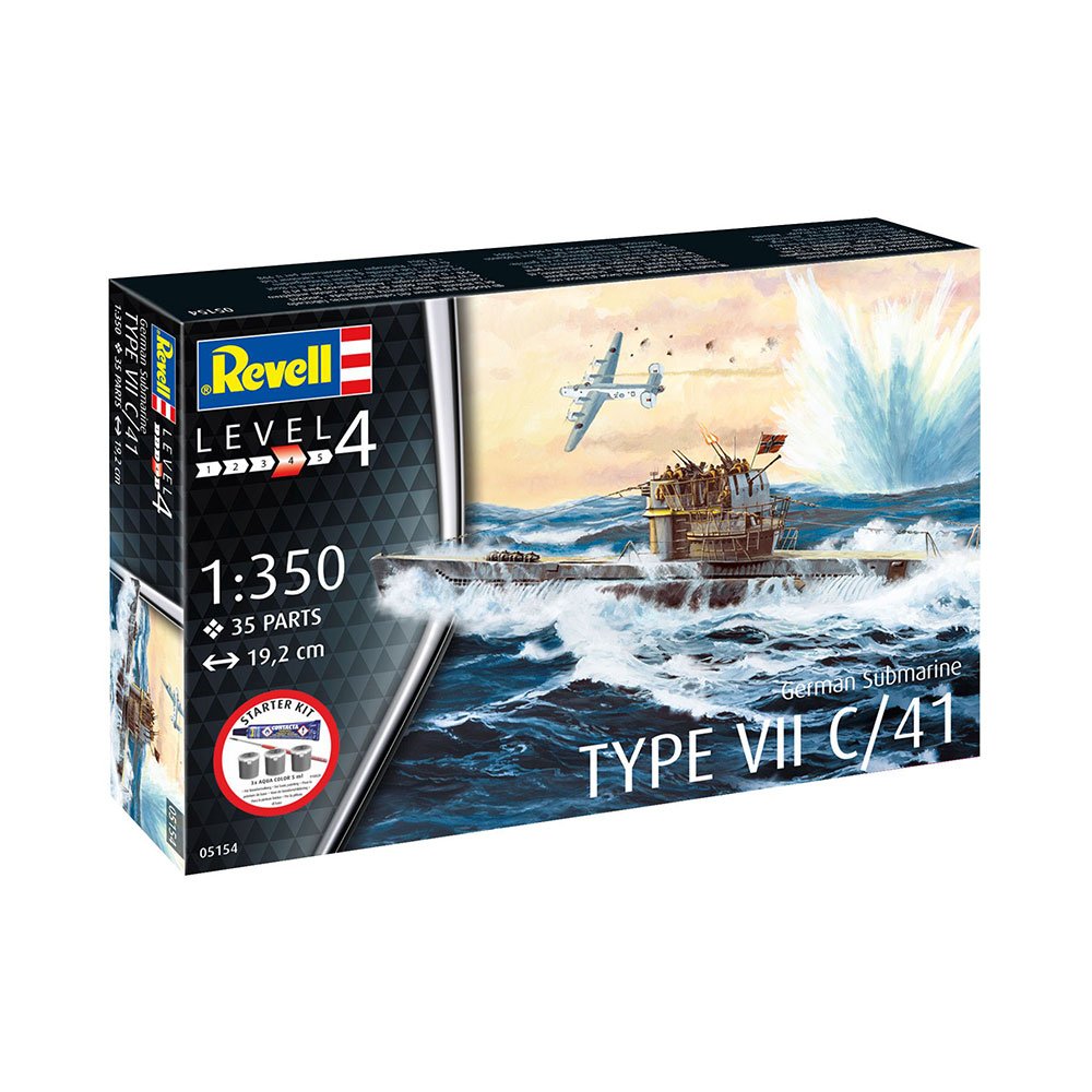 REVELL 1/350 STARTER KIT GERMAN SUBMARINE TYPE VII C/41