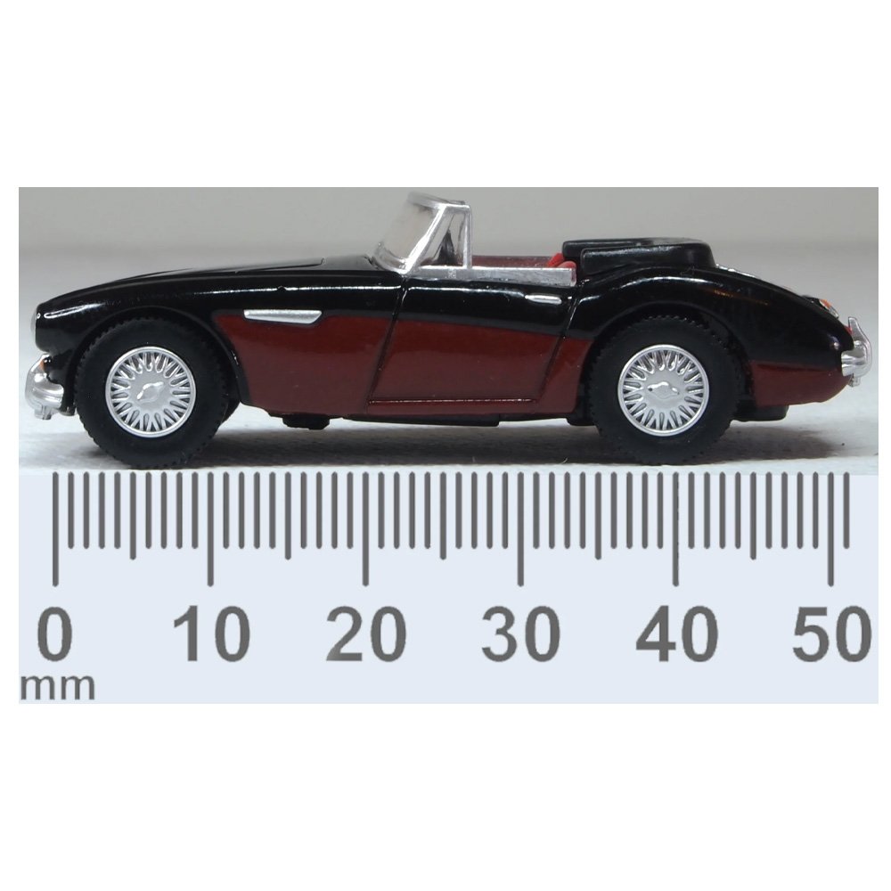 OXFORD 1/76 AUSTIN HEALEY 3000 - BLACK/BURGUNDY