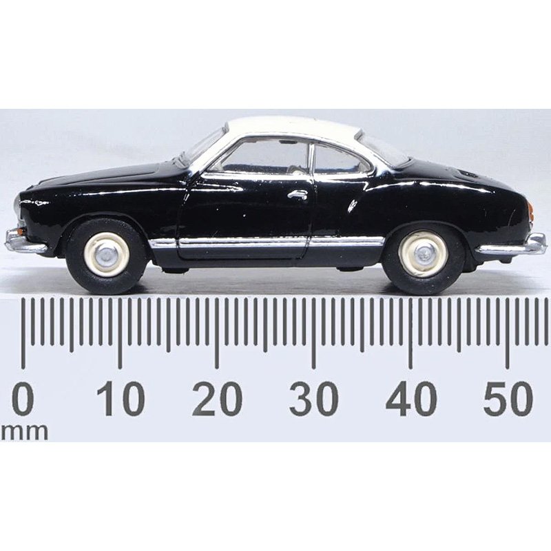 OXFORD 1/76 VW KARMANN GHIA - BLACK/LOTUS WHITE