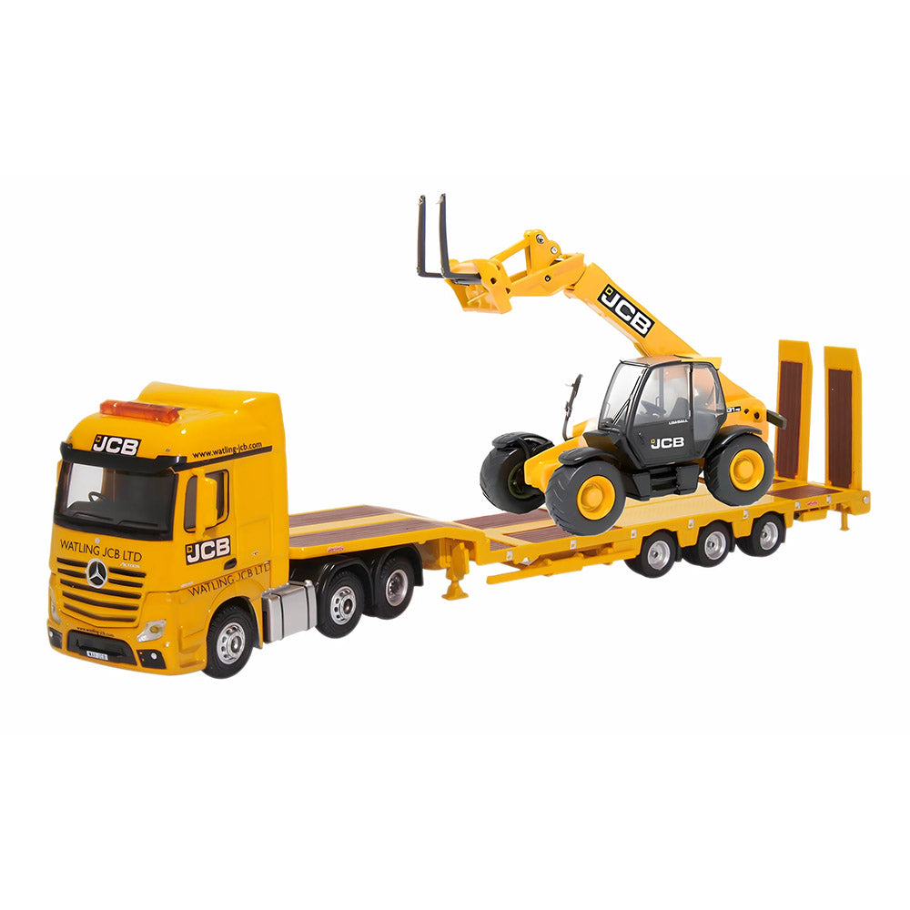 OXFORD 1/76 MERCEDES ACTROS SEMI LOW LOADER AND 531 70 LOAD ALL