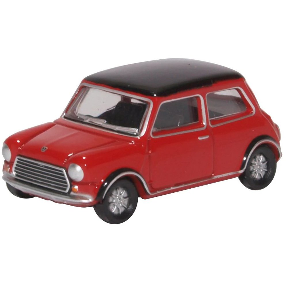 OXFORD 1/76 MINI COOPER MKII - TARTAN RED/BLACK