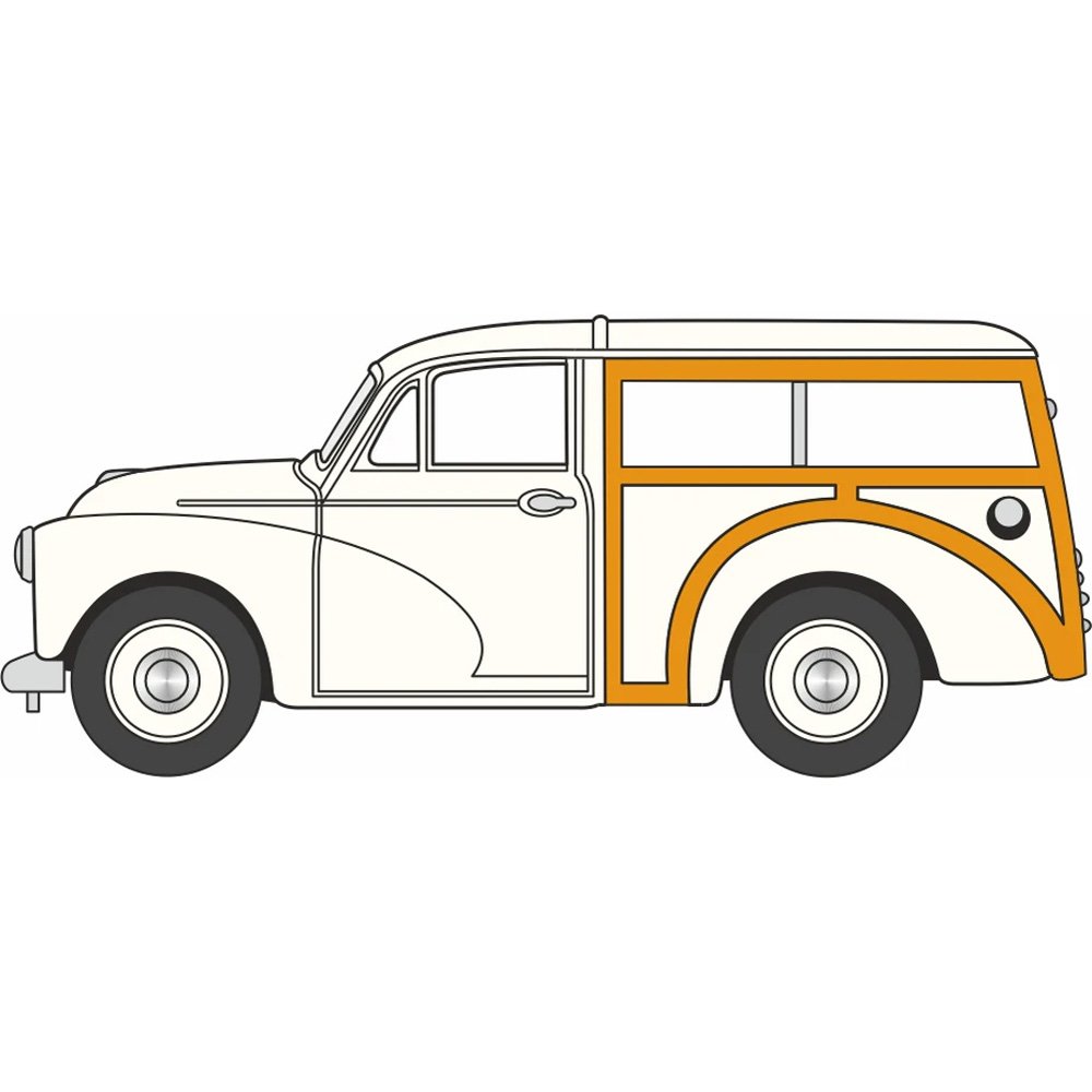 OXFORD 1/76 MORRIS MINOR TRAVELLER - OLD ENGLISH WHITE