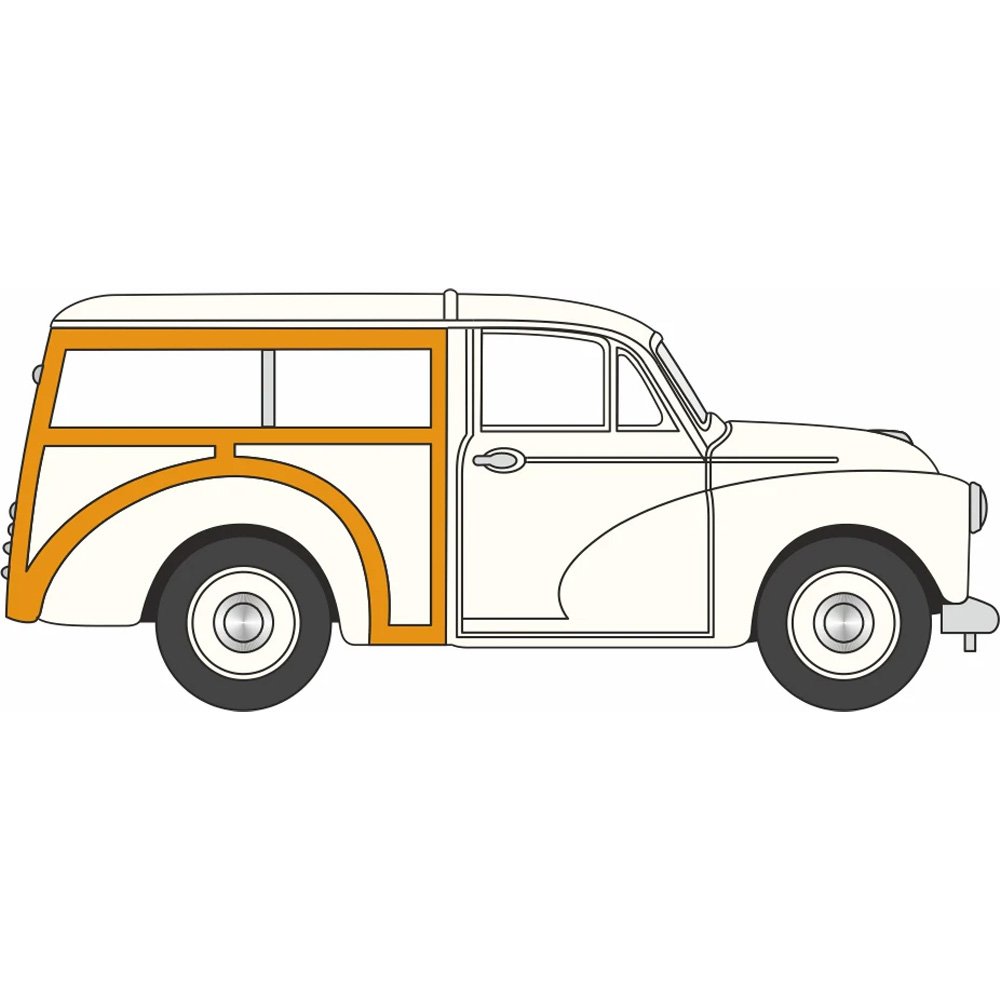 OXFORD 1/76 MORRIS MINOR TRAVELLER - OLD ENGLISH WHITE