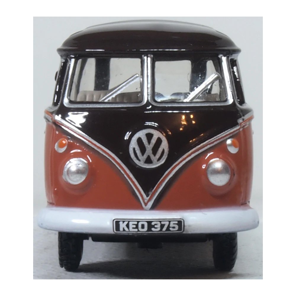 OXFORD 1/76 VW T1 SAMBA BUS - RED/CHESTNUT BROWN