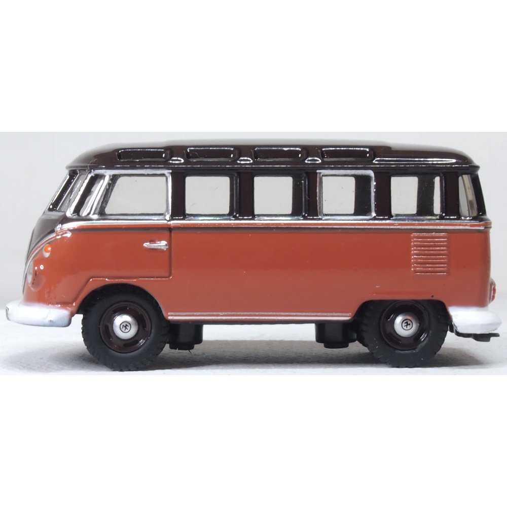 OXFORD 1/76 VW T1 SAMBA BUS - RED/CHESTNUT BROWN