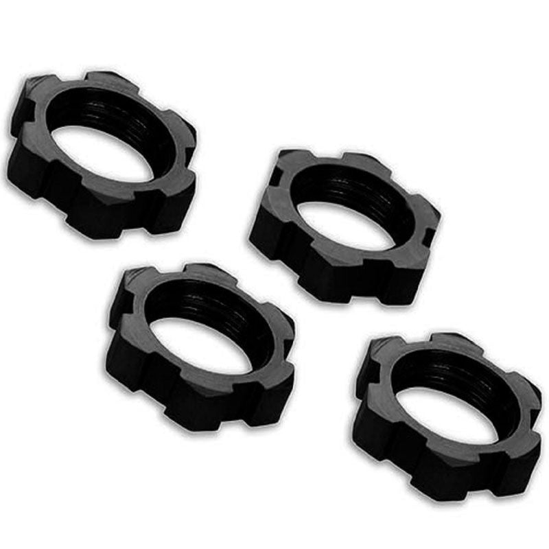 TRAXXAS WHEEL NUTS SPLINED 17MM  BLACK-ANOD (4)