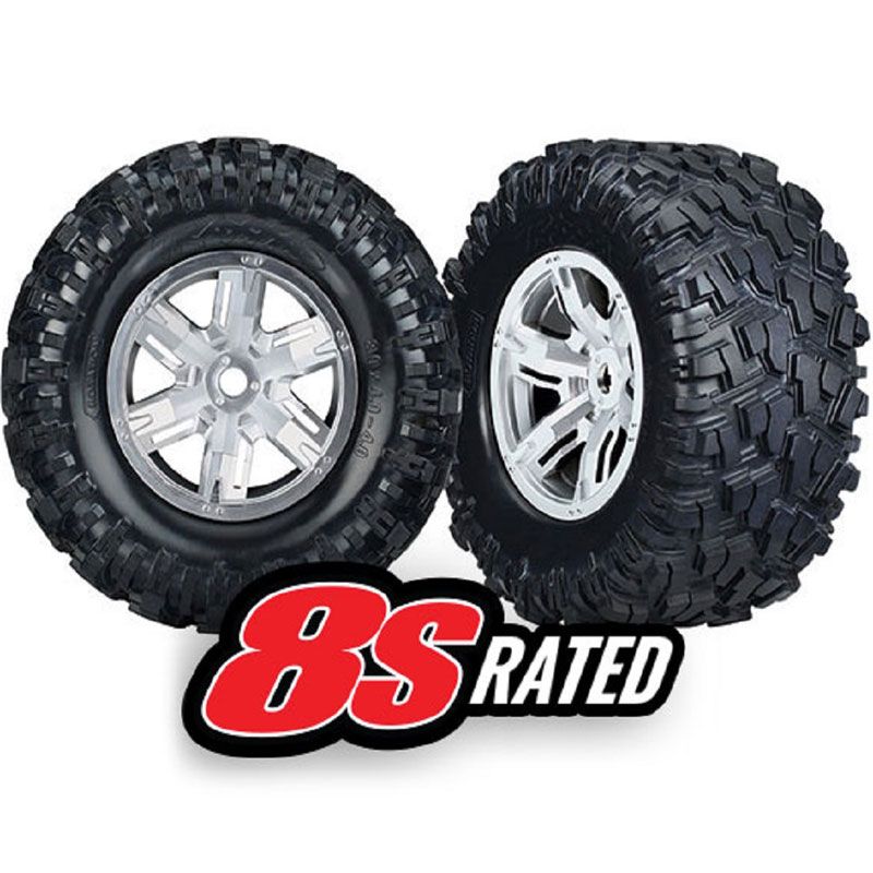 TRAXXAS TIRES & WHEELS X-MAXX SATIN CHROME