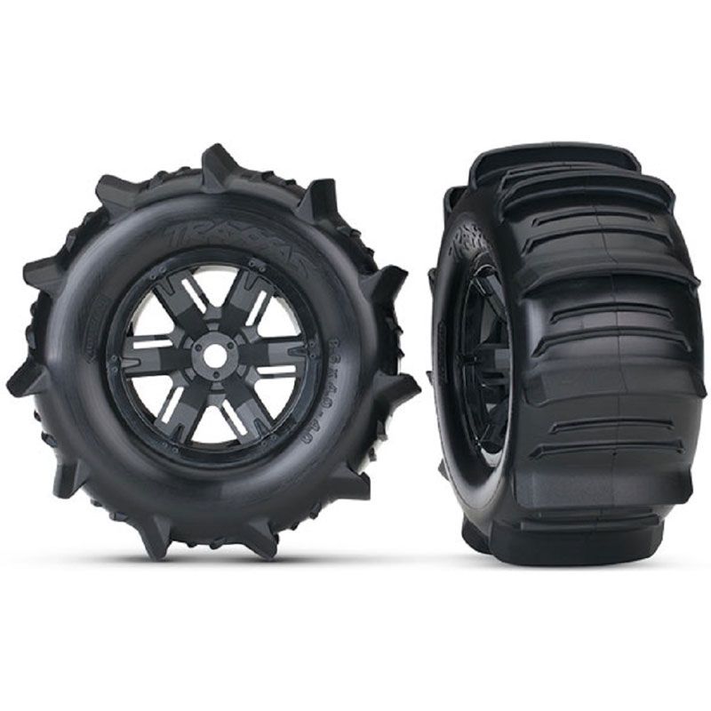 TRAXXAS TIRES & WHEELS ASSEMBLED (LEFT & RIGHT) (2)