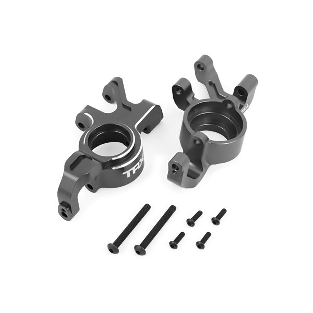 TRAXXAS STEERING BLOCKS ALUM GRAY