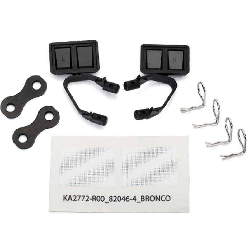 TRAXXAS MIRRORS SIDE BLACK (L&R) RETAINERS (2)