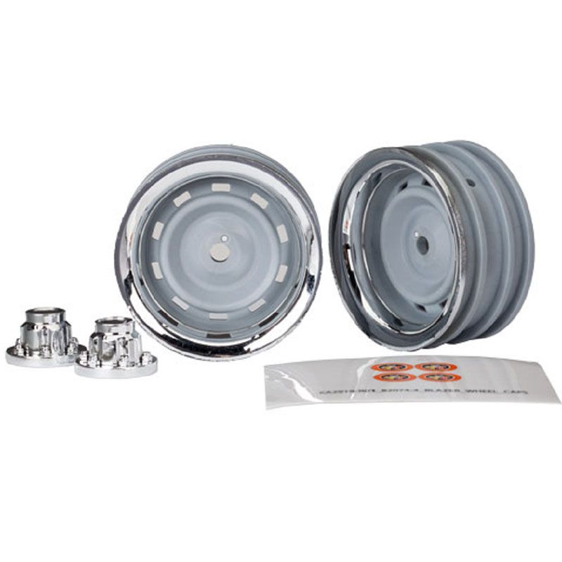 TRAXXAS WHEELS 1.9' CHROME(2) CENTER CAPS(2) DECAL SHEET