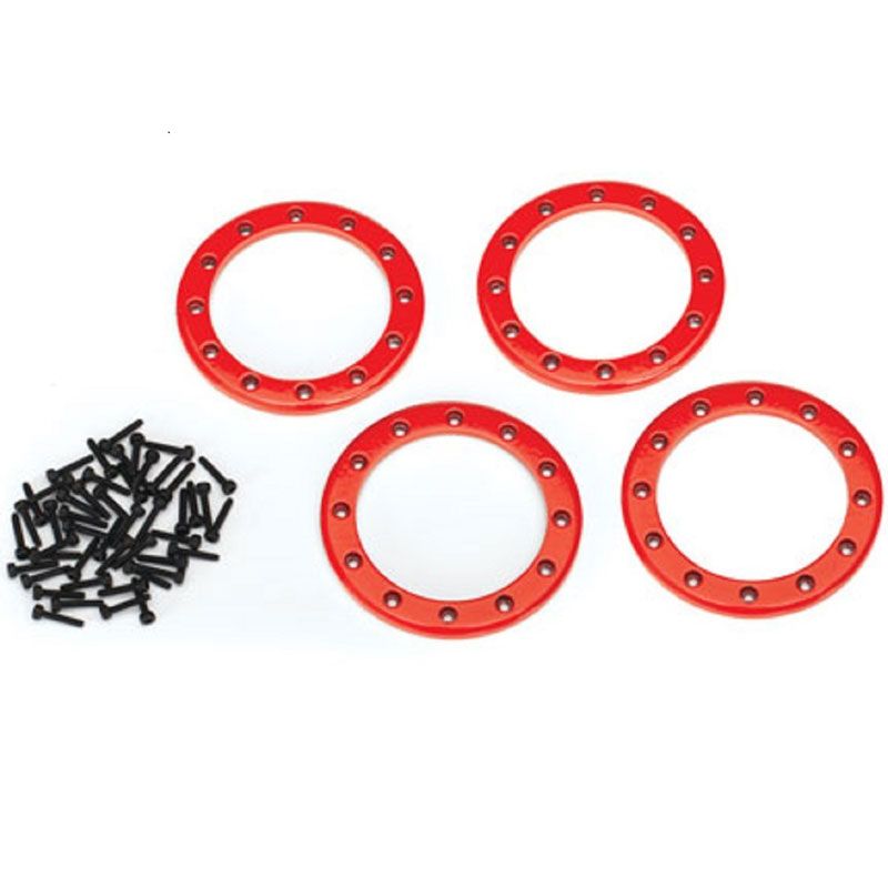 TRAXXAS BEADLOCK RINGS RED (2.2")