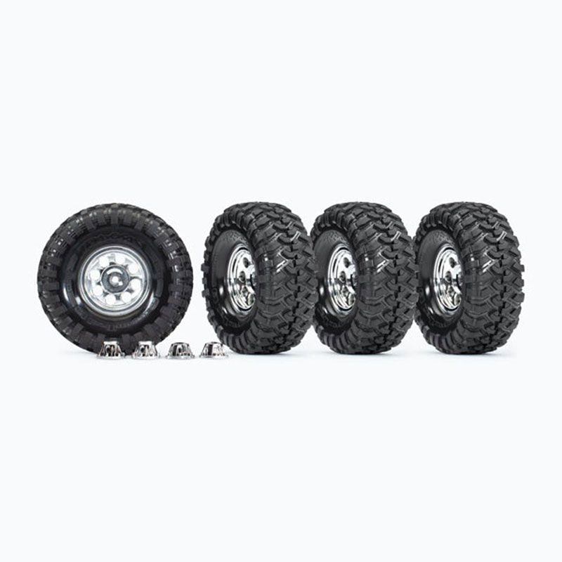 TRAXXAS TIRES & WHEELS ASS (1.9' CLASSIC CHRM WHLS CANYON TRAIL 4.6X1.9' TIRES) (4)