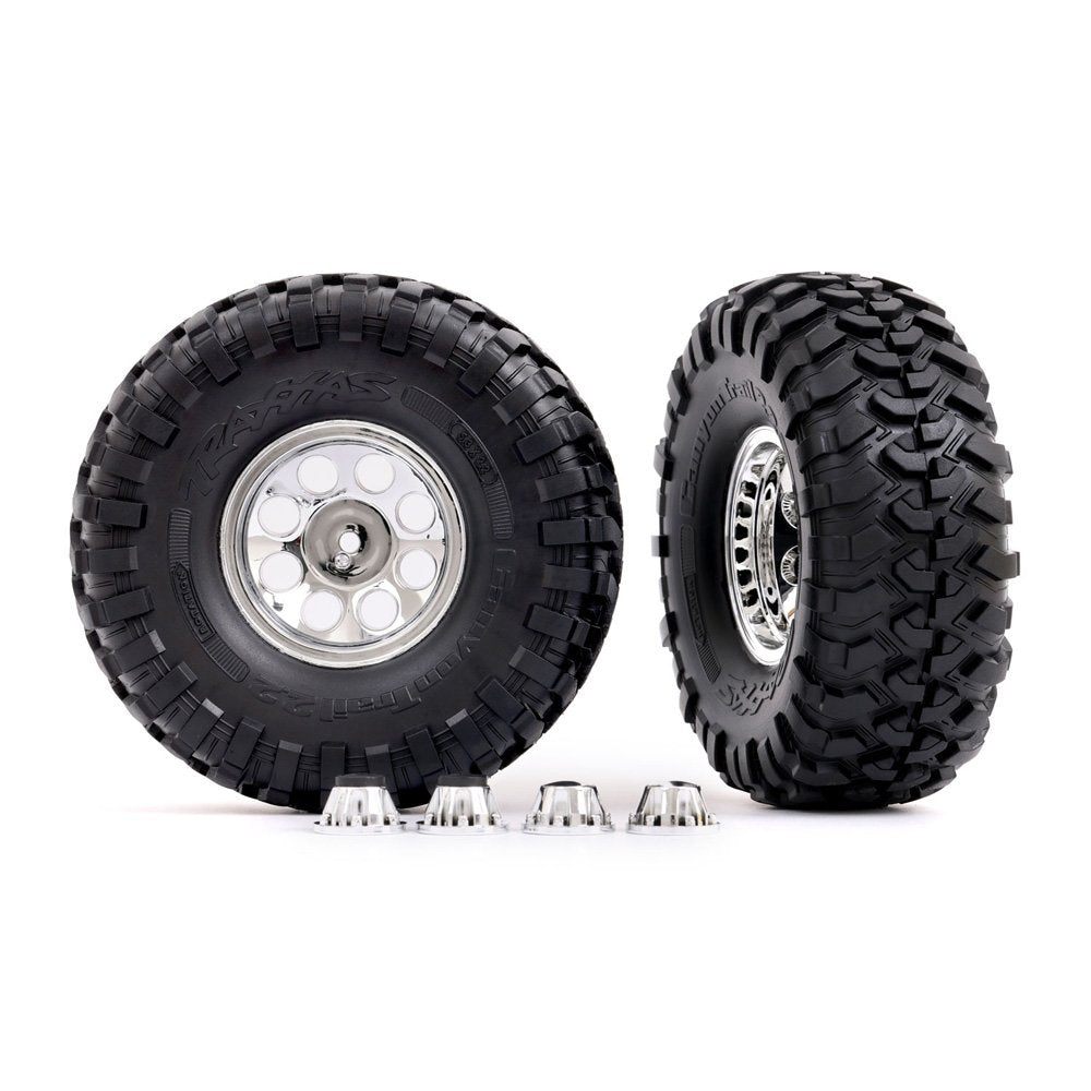 TRAXXAS 2.2" CHROME MAG WHEELS W/ CANYON TRAIL TIRES (2)