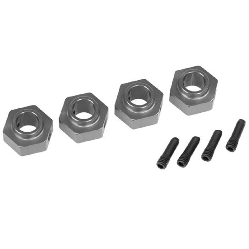 TRAXXAS WHEEL HUBS 12MM HEX 6061-T6 ALUM CHARCOAL GRAY-ANOD (4)