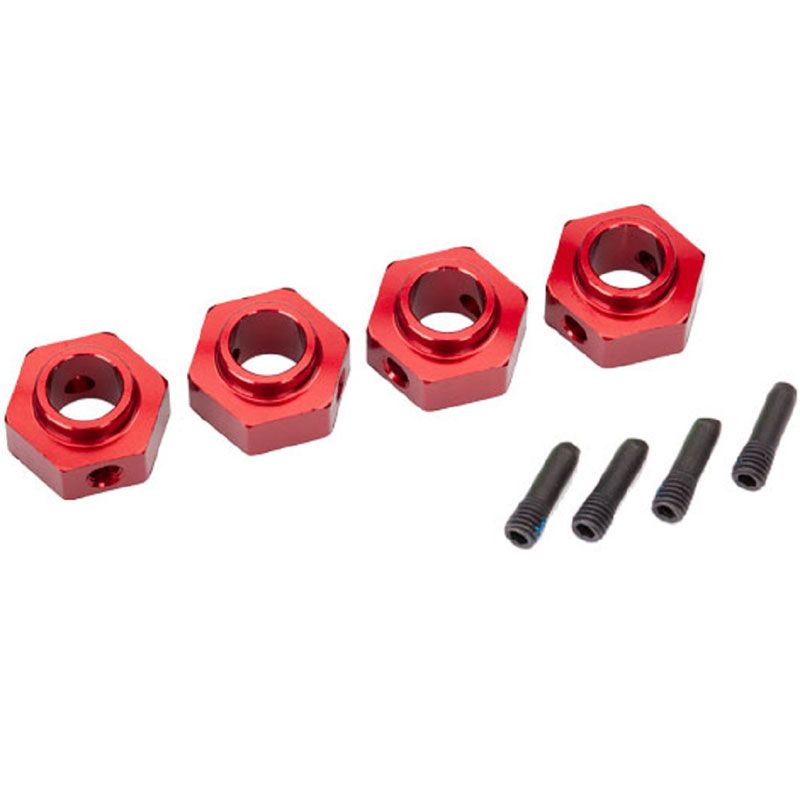 TRAXXAS WHEEL HUBS 12MM HEX 6061-T6 ALUM RED-ANOD (4)
