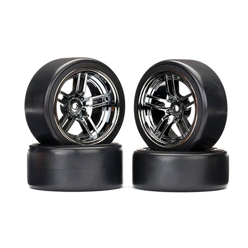 TRAXXAS T&W SPLIT-SPOKE BLACK CHROME 1.9' DRIFT TIRES