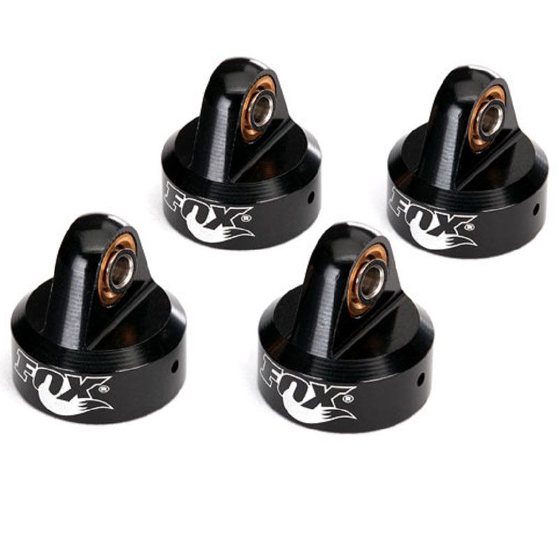TRAXXAS SHOCK CAPS ALUMINUM (BLACK-ANODIZED) FOX SHOCKS (4)