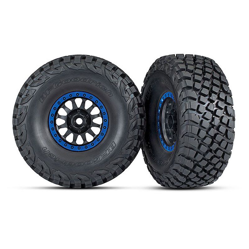 TRAXXAS  TIRES & WHEELS ASSM (BLKS) (2)