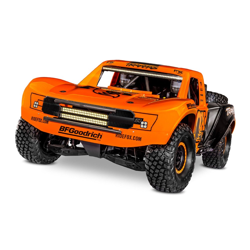TRAXXAS UNLIMITED DESERT RACER 6S WD WITH LIGHTS - ORANGE - FOX