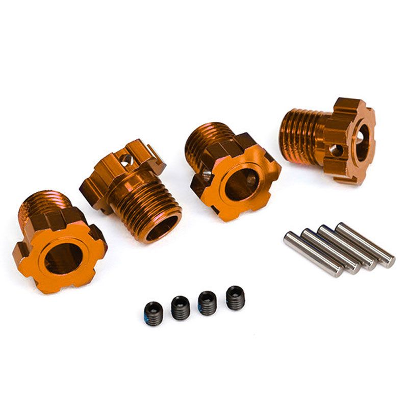 TRAXXAS  WHEEL HUBS SPLINED 17MM (ORANGE-ANODIZED) (4)