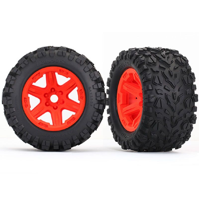 TRAXXAS T&WHLS ASSEMB GLUED (ORANGE)