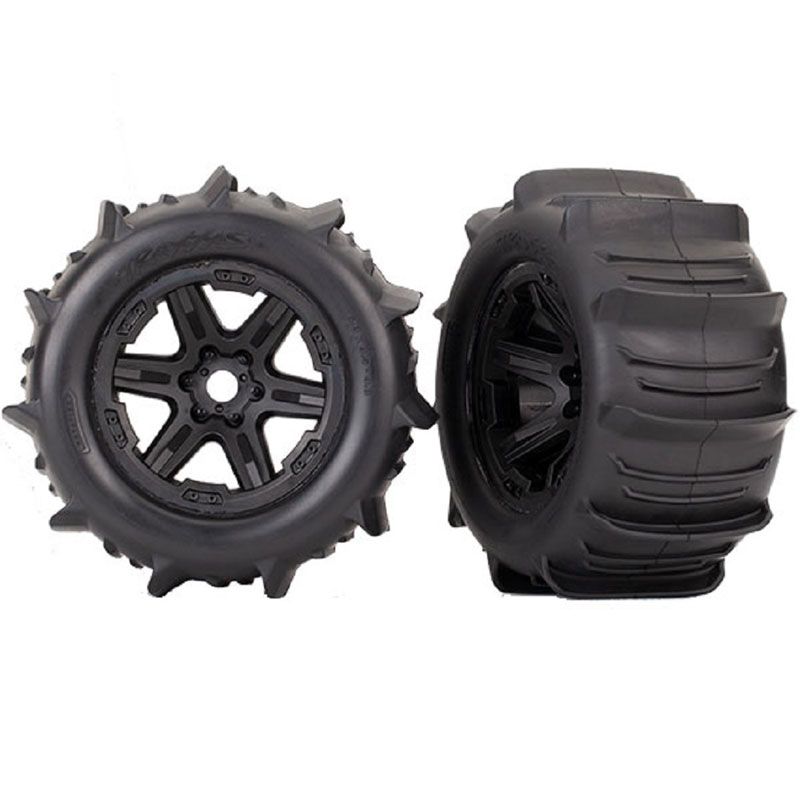 TRAXXAS T&W ASSM BLACK 3.8' WHEELS (2)
