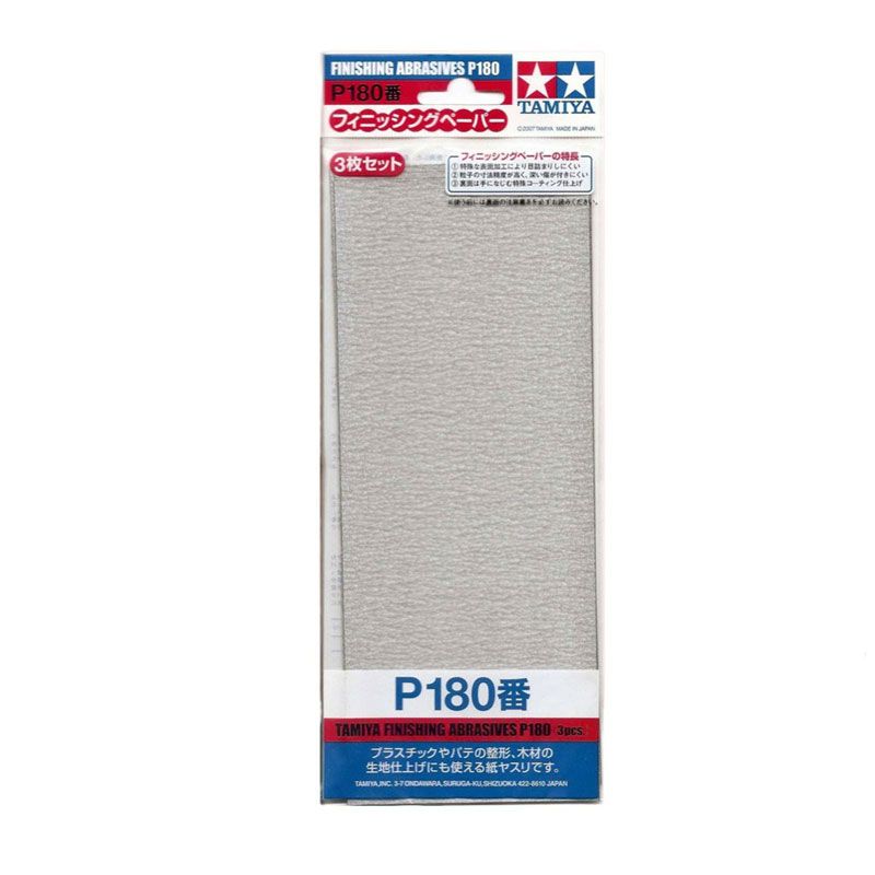TAMIYA FINISHING ABRASIVES P180 (3PCS)