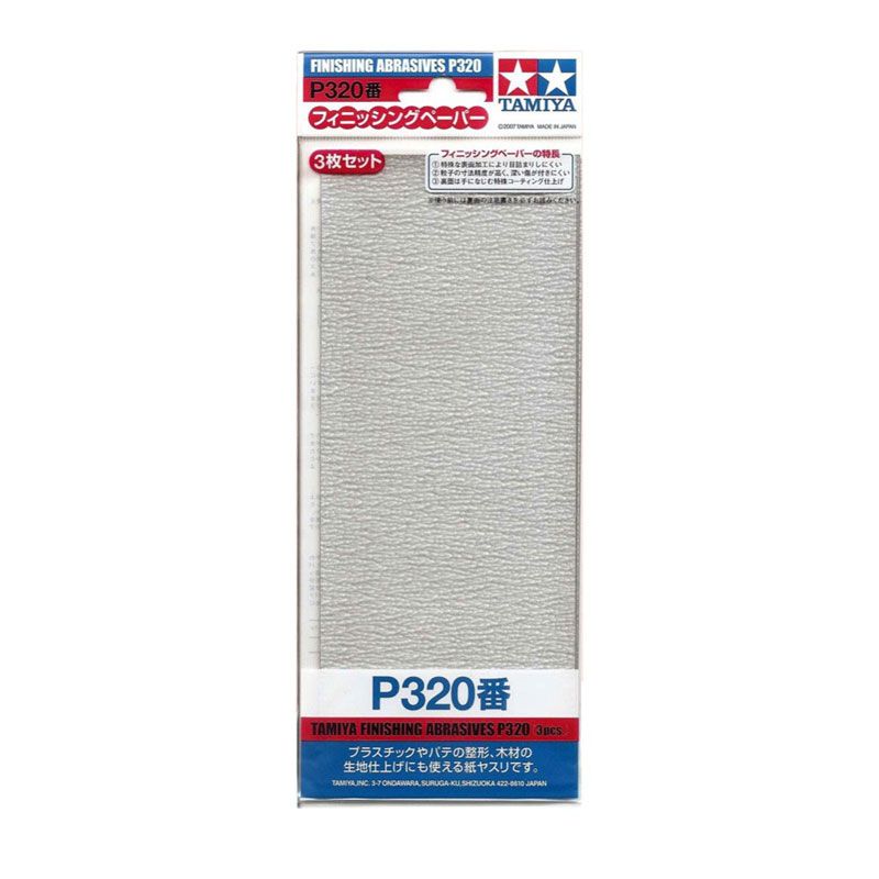 TAMIYA FINISHING ABRASIVES P320 (3PCS)