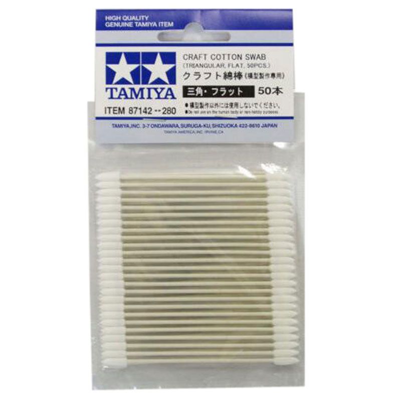 TAMIYA CRAFT COTTON SWAB TRGL FLAT (50PCS)
