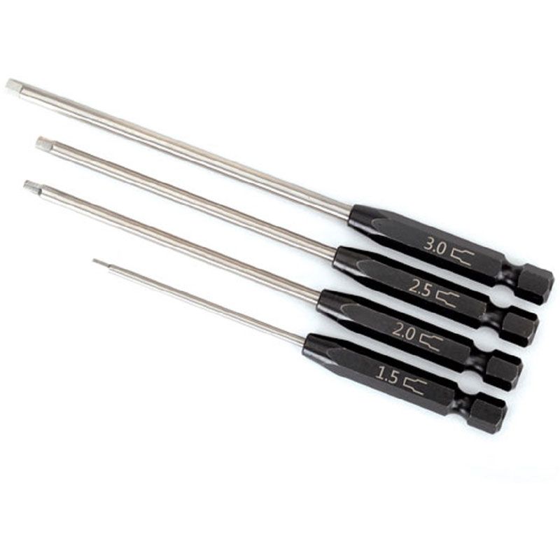 TRAXXAS SPEED BIT SET HEX DRIVER 4-PIECE STRAIGHT (1.5MM 2.0MM 2.5MM 3.0MM) 1/4' DRIVE
