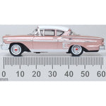 OXFORD 1/87 CHEVROLET IMPALA SPORT COUPE 1958 - CAY CORAL/WHITE
