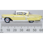 OXFORD 1/87 CHEVROLET IMPALA SPORT COUPE 1958 - COLONIAL CREAM/SNOWCREST WHITE
