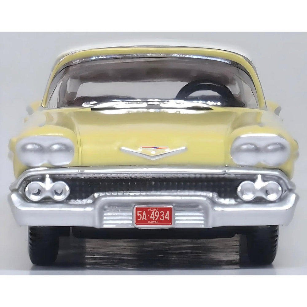 OXFORD 1/87 CHEVROLET IMPALA SPORT COUPE 1958 - COLONIAL CREAM/SNOWCREST WHITE