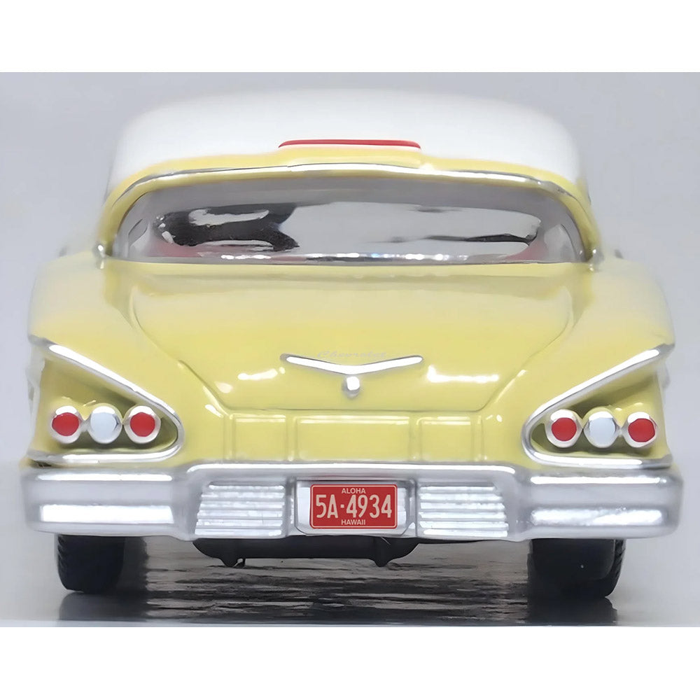 OXFORD 1/87 CHEVROLET IMPALA SPORT COUPE 1958 - COLONIAL CREAM/SNOWCREST WHITE