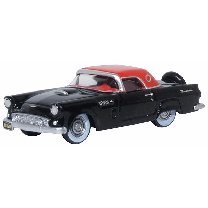 OXFORD 1/87 FORD THUNDERBIRD 1956 - RAVEN BLACK/FIESTA RED