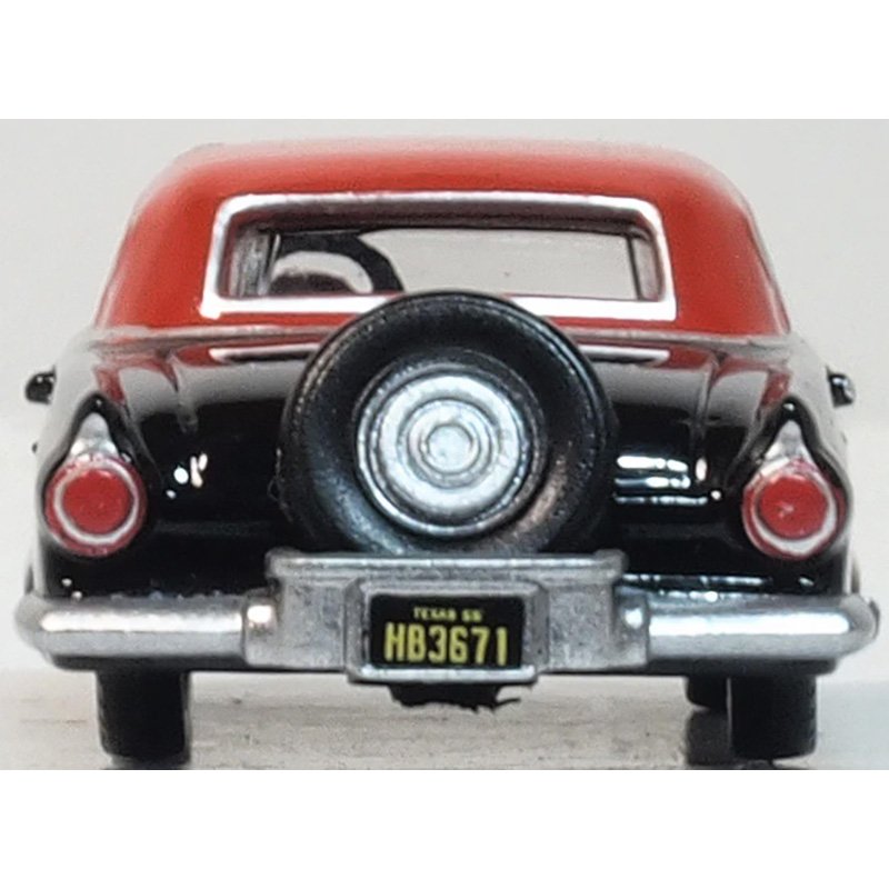OXFORD 1/87 FORD THUNDERBIRD 1956 - RAVEN BLACK/FIESTA RED
